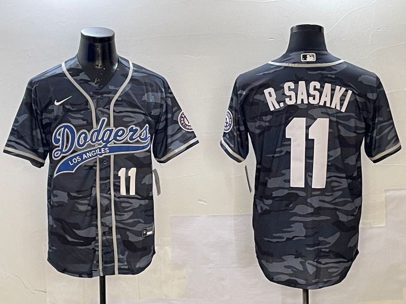 Men Los Angeles Dodgers #11 R.Sasaki Camo Joint Name 2025 Nike MLB Jersey style 4->los angeles dodgers->MLB Jersey